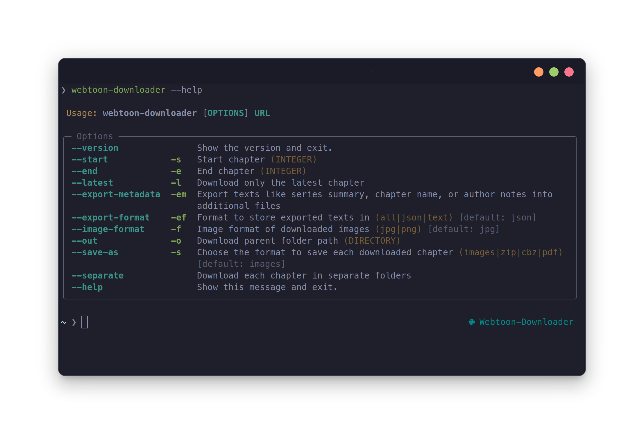 CLI help preview